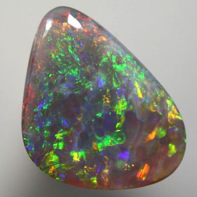 SOLID SEMI BLACK OPAL Sparkling red, orange and green 